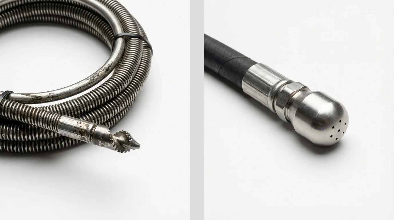 Drain snake cable and hydro jetting nozzle used for drain cleaning in Alamosa, CO